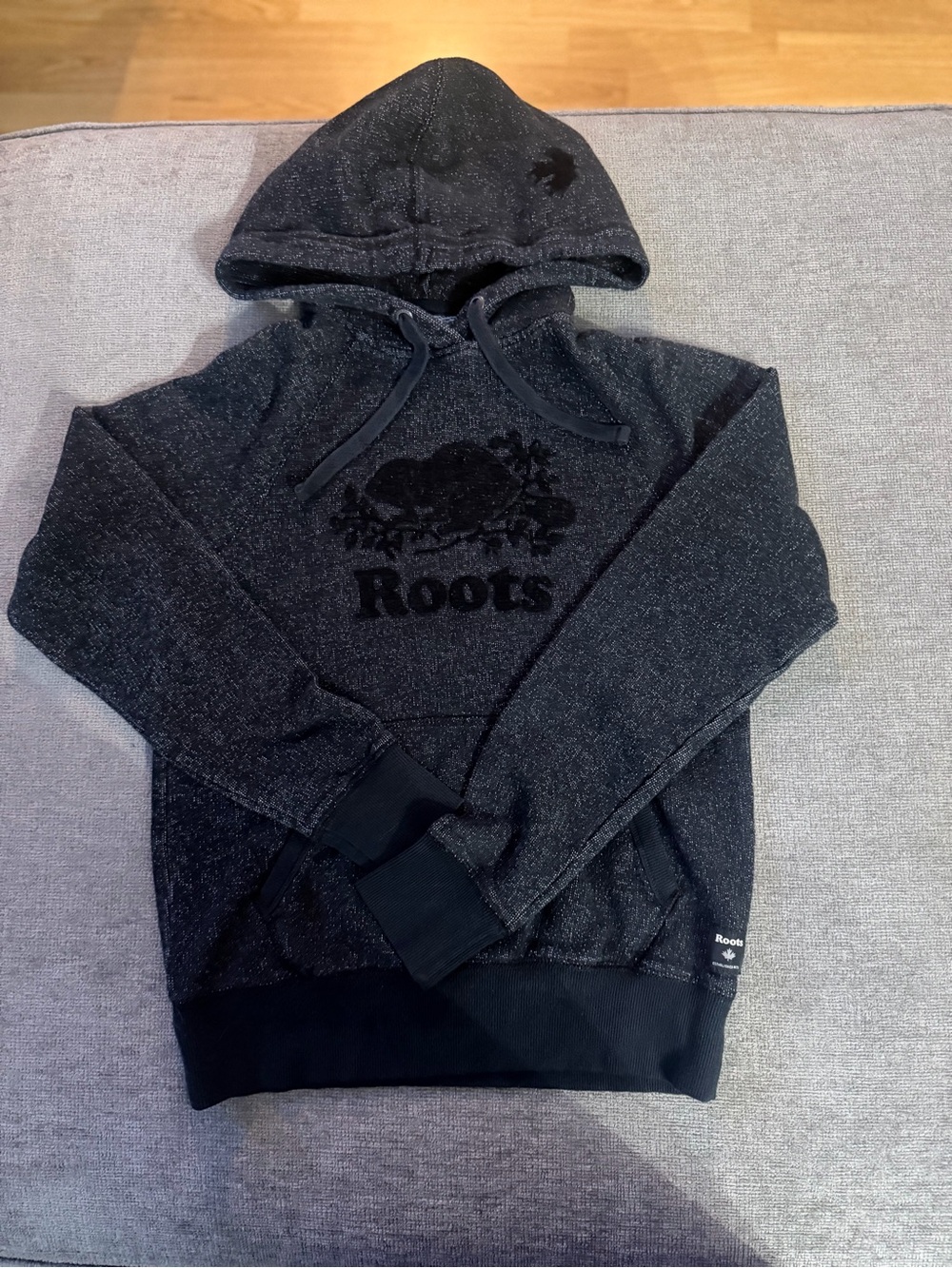 Roots women’s Black Heather Zip-Up Hoodie Sweater
